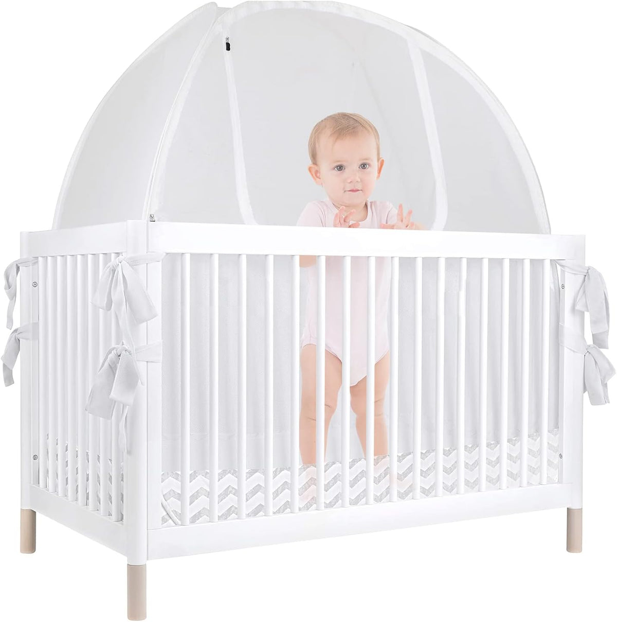 Baby Safety Crib Tent Mosquito Net See Through Mesh Pop-up Canopy Cover W97592