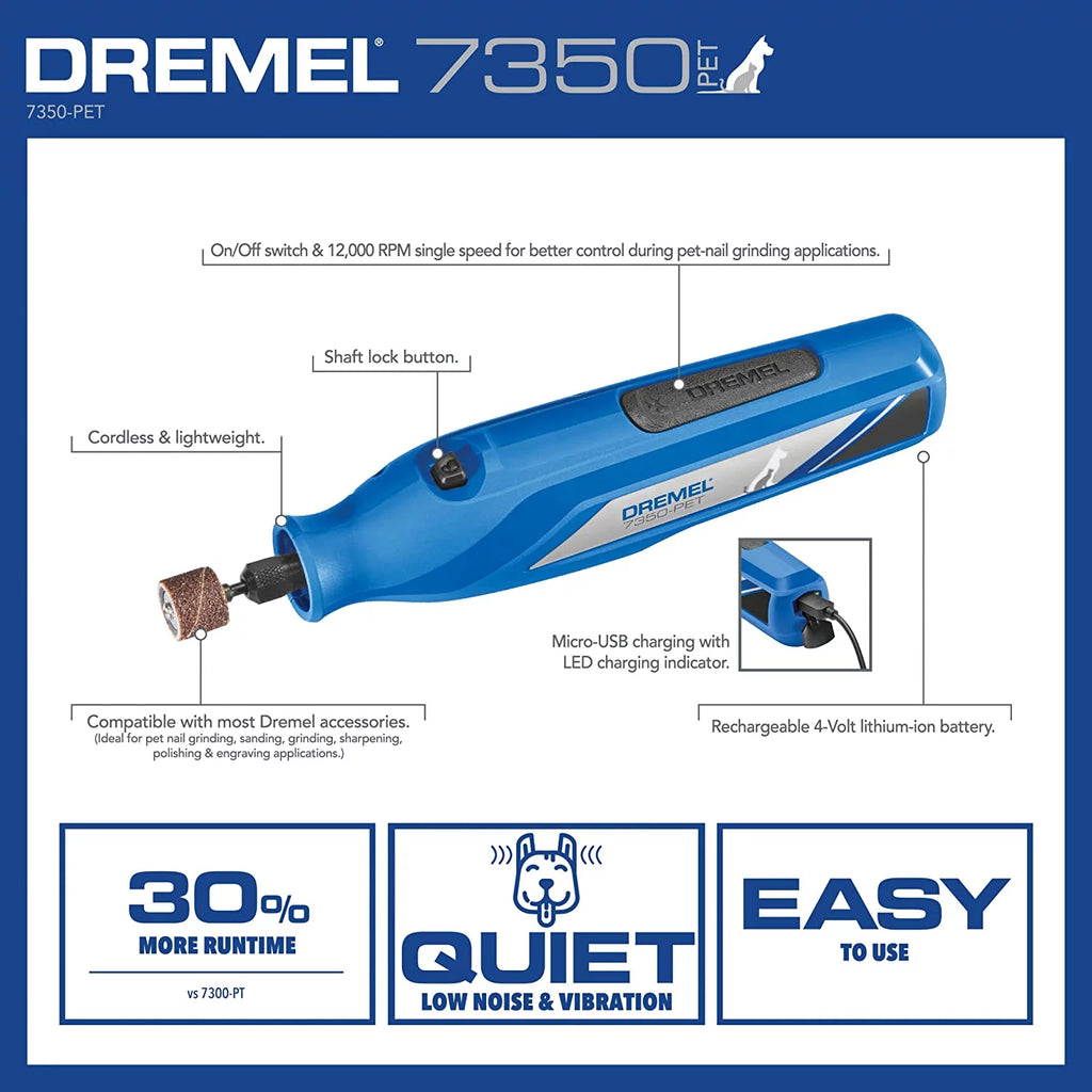 4V Pet Nail Grinder and Trimmer Grooming Kit Q500