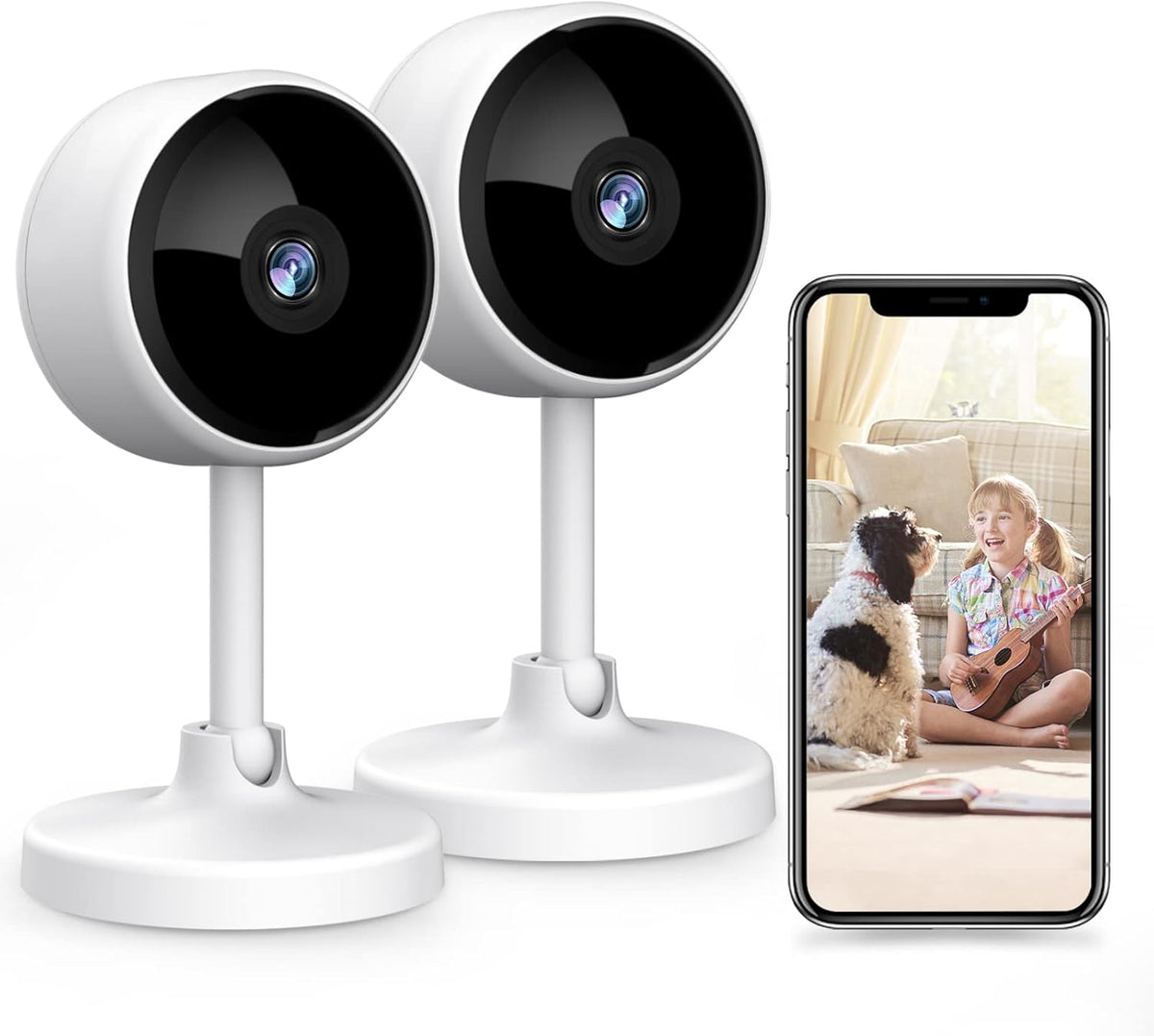 Indoor Security Camera 2 Pack 1080P WiFi Camera with Night Vision I244