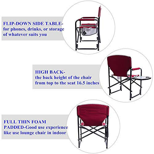 Folding Aluminum Camping Chair with Side Table X512