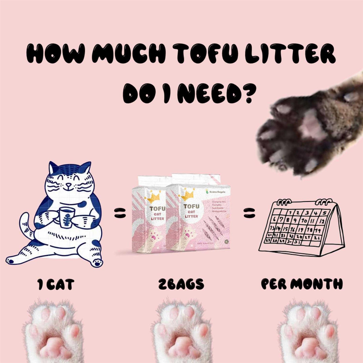 Tofu Cat Litter Clumping X401295