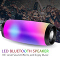 Black Portable Bluetooth 5.0 Speaker with LED Lights and 360 Stereo Sound O305