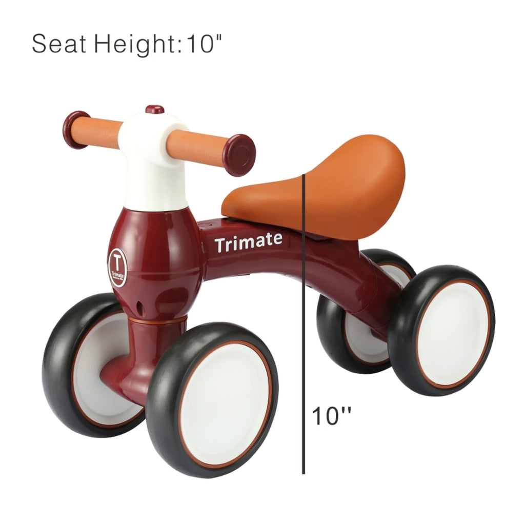 Wine Red 4 Wheels Baby Walker Balance Bike G1538