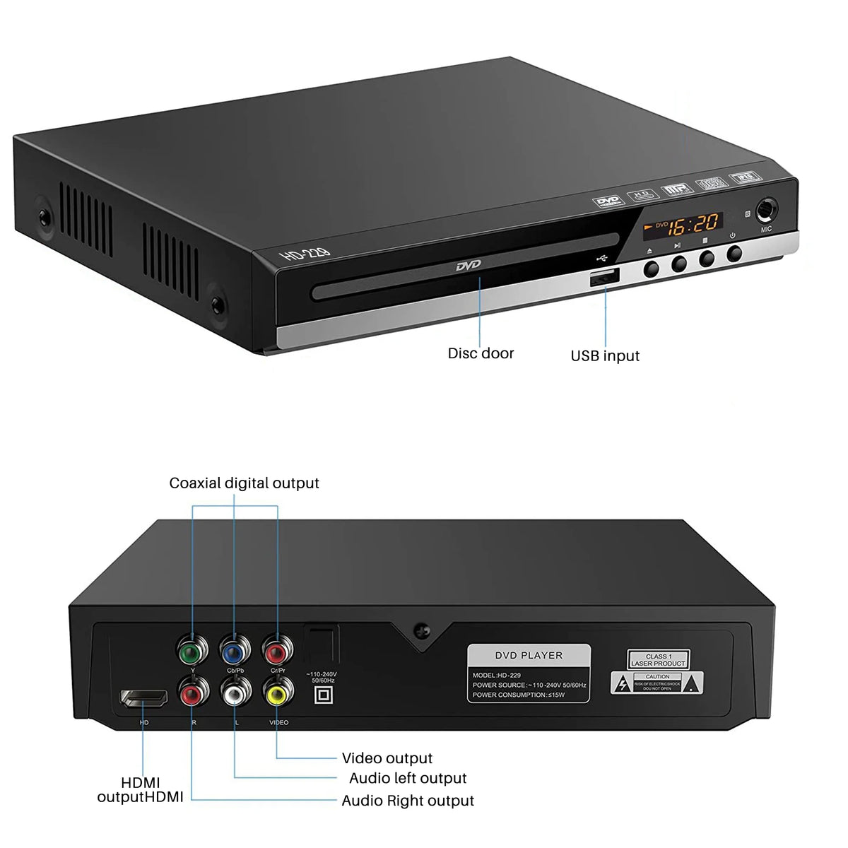 DVD Player with Remote 1080P CD Player N956