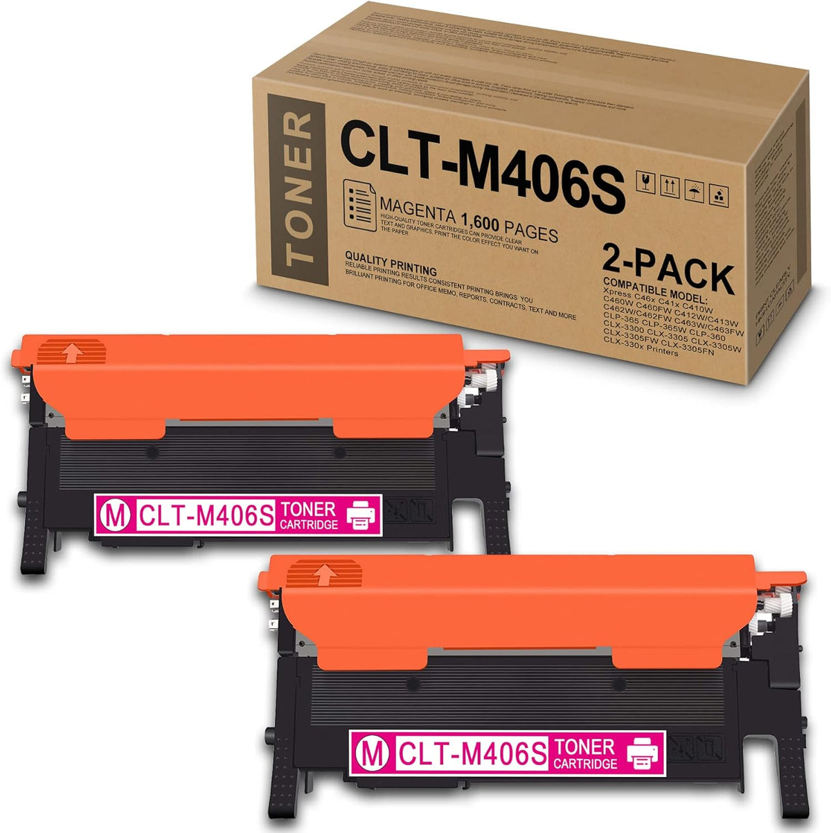 2-Pack Magenta Compatible Toner Cartridge Replacement S9884