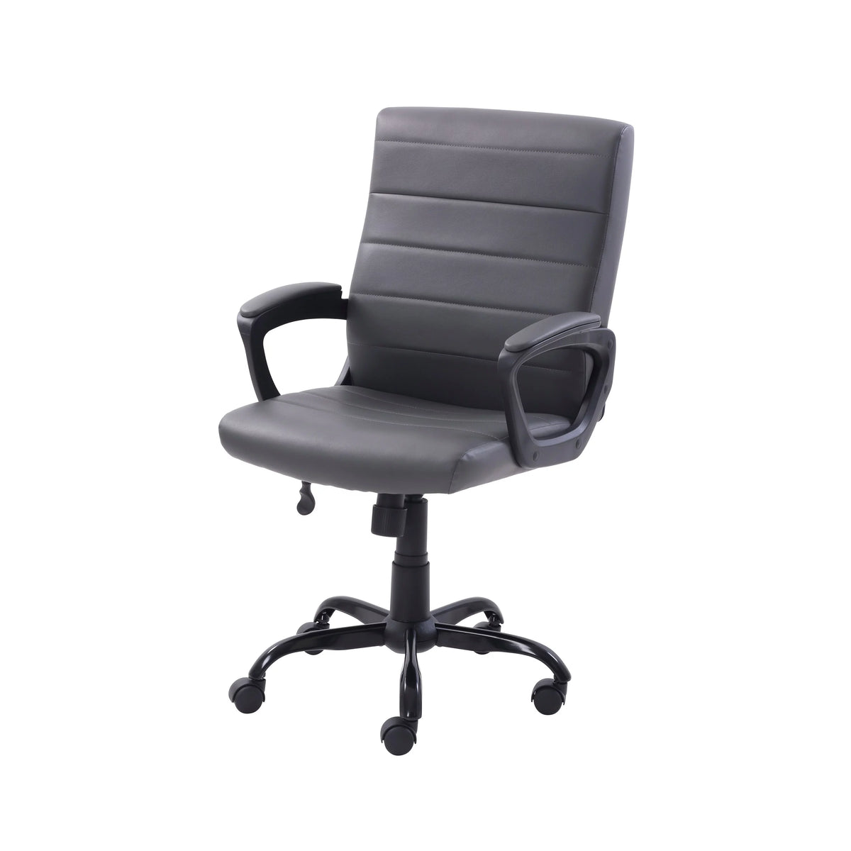 Gray Bonded Leather Mid-Back Office Chair A8431