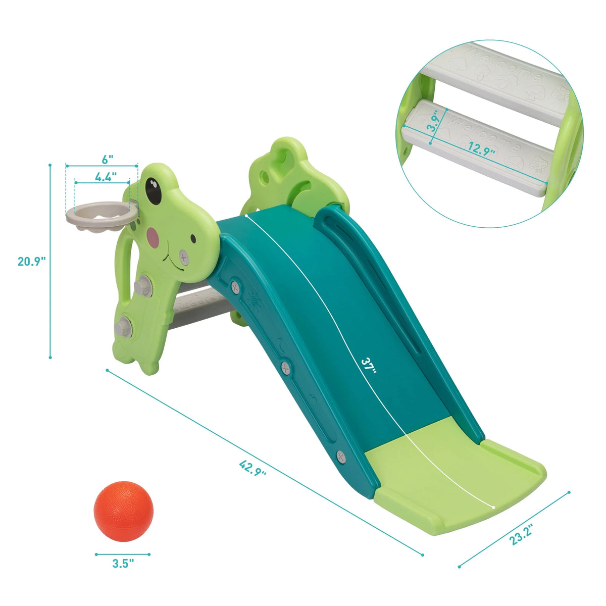 Kids Slide with Basketball Hoop & Ball E9315