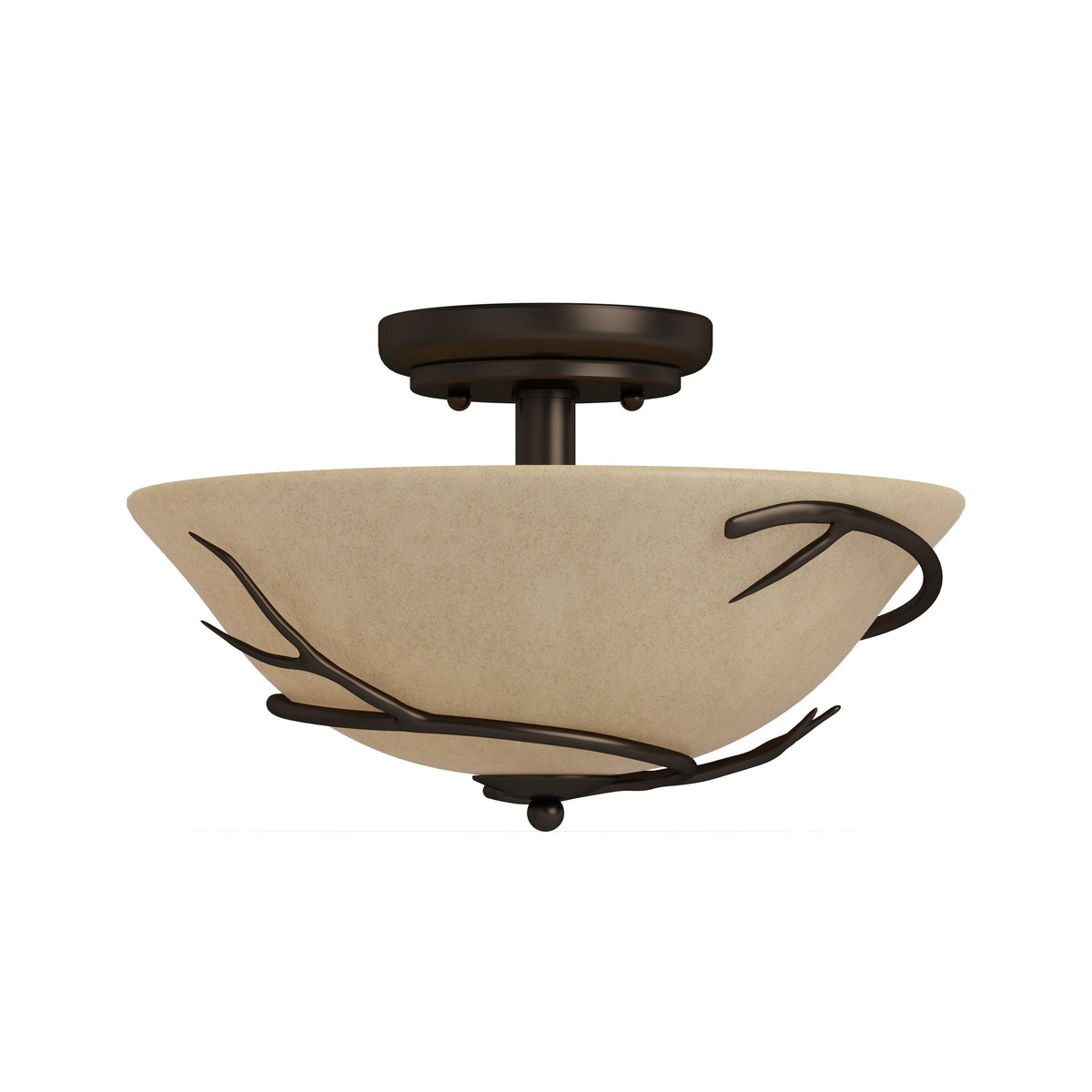 Blackened Bronze 2-Light Flush Mount L1304