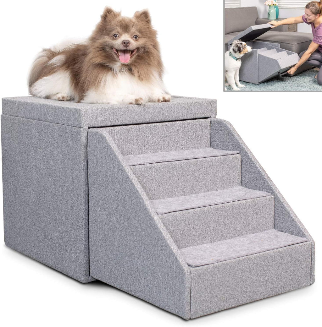 Foldaway Pet Stairs and Storage Ottoman 18x18x18” P2632