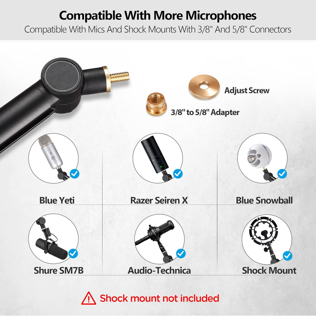 Mic Arm Desk Mount with 3/8 to 5/8 Adapter H90792