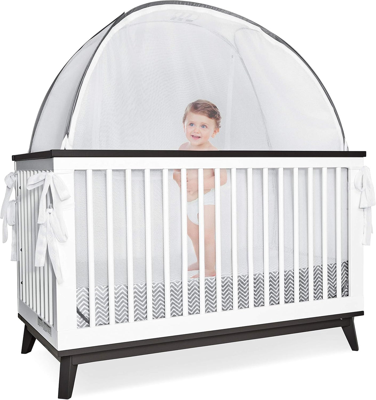 Baby Safety Crib Tent Mosquito Net See Through Mesh Pop-up Canopy Cover W97592