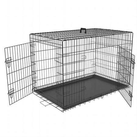 Large Dog Crate with Divider and Double Door U86691