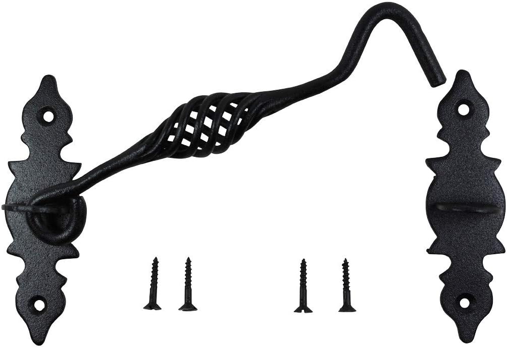 Black Wrought Iron Cabin Hook Eye Latches 6.5 Long Pack of 6 Y589