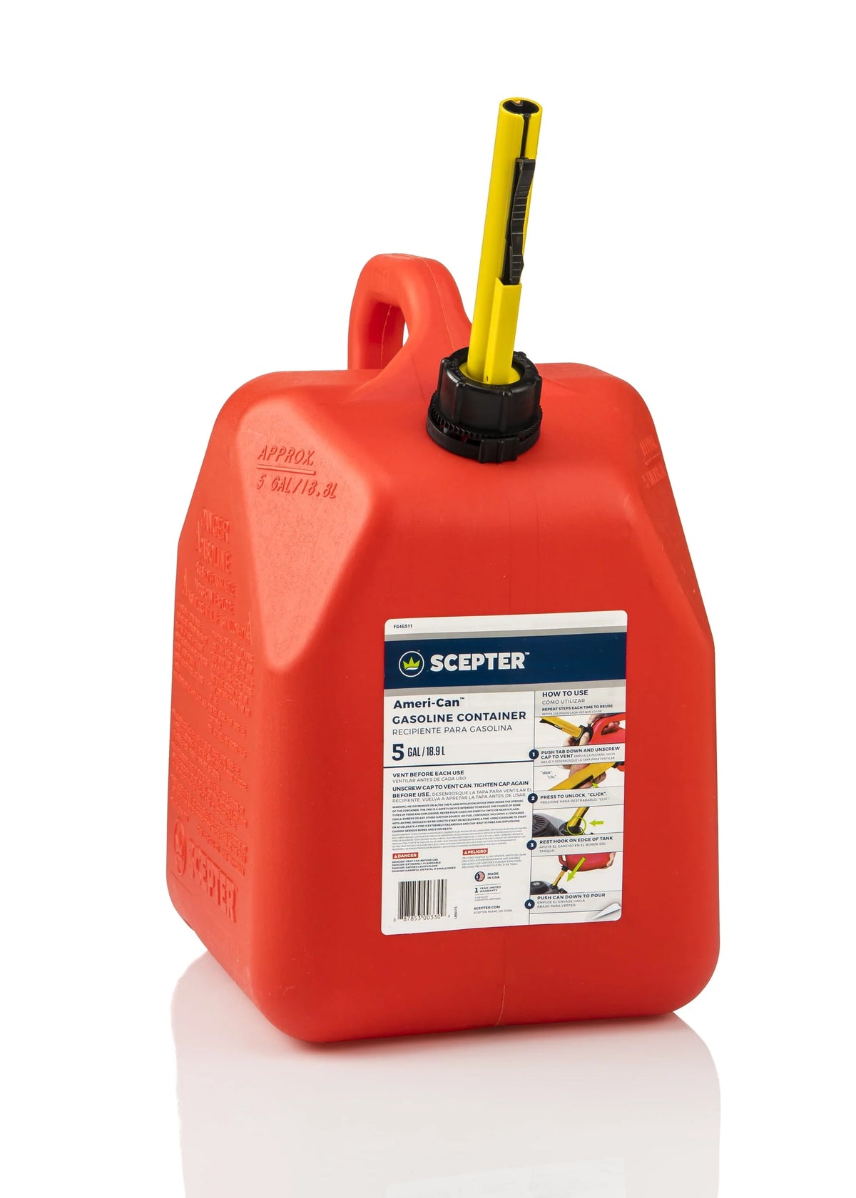 5 Gallon Red Gas Can Fuel Container L366