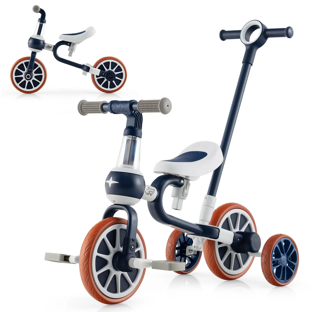 4 in 1 Kids Tricycles with Push Handle & Training Wheels D16268