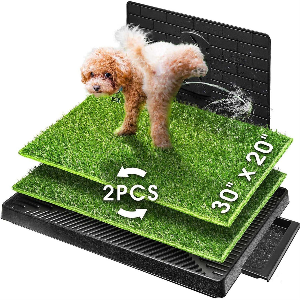 Dog Potty with Tray Large 30”x20” Artificial Grass Patch B399021