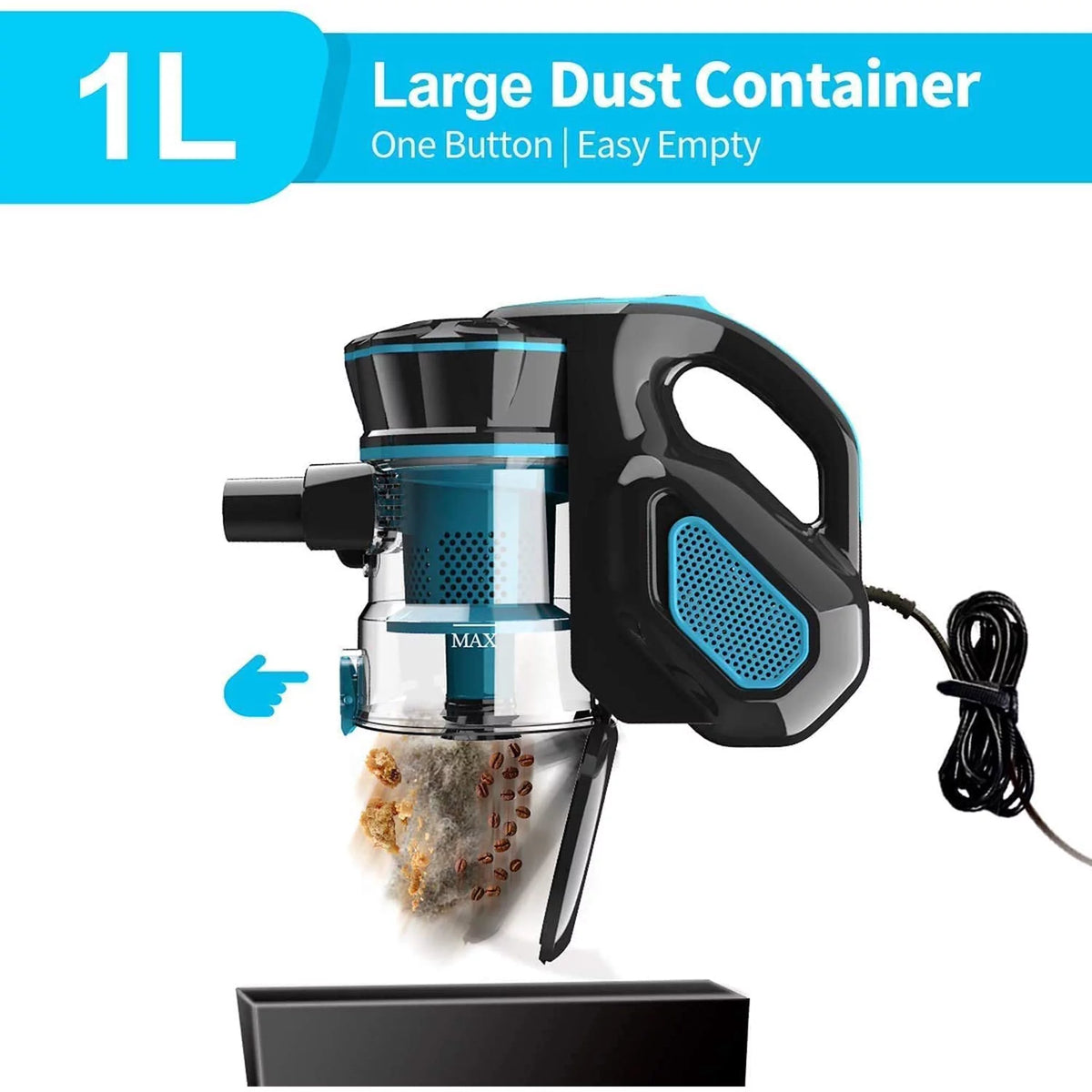 Cord Vacuum Cleaner, 18KPa 600W 3 in 1 Handheld Vacuum, Red X374