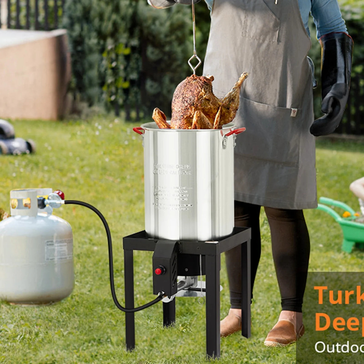 30-Quart Propane Outdoor Turkey Fryer Kit Aluminum Boiler Steamer I11734