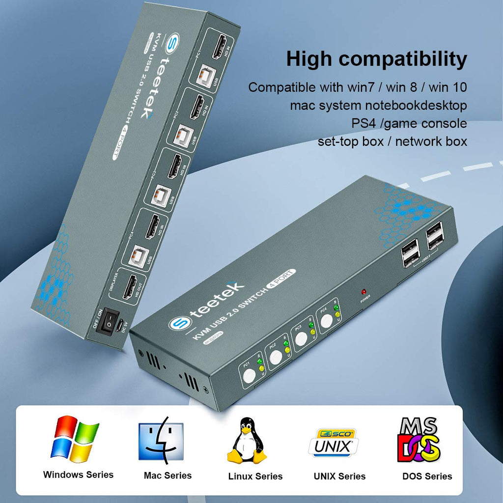 HDMI 4 Port 4K@60Hz USB KVM Switch with Cables G36571
