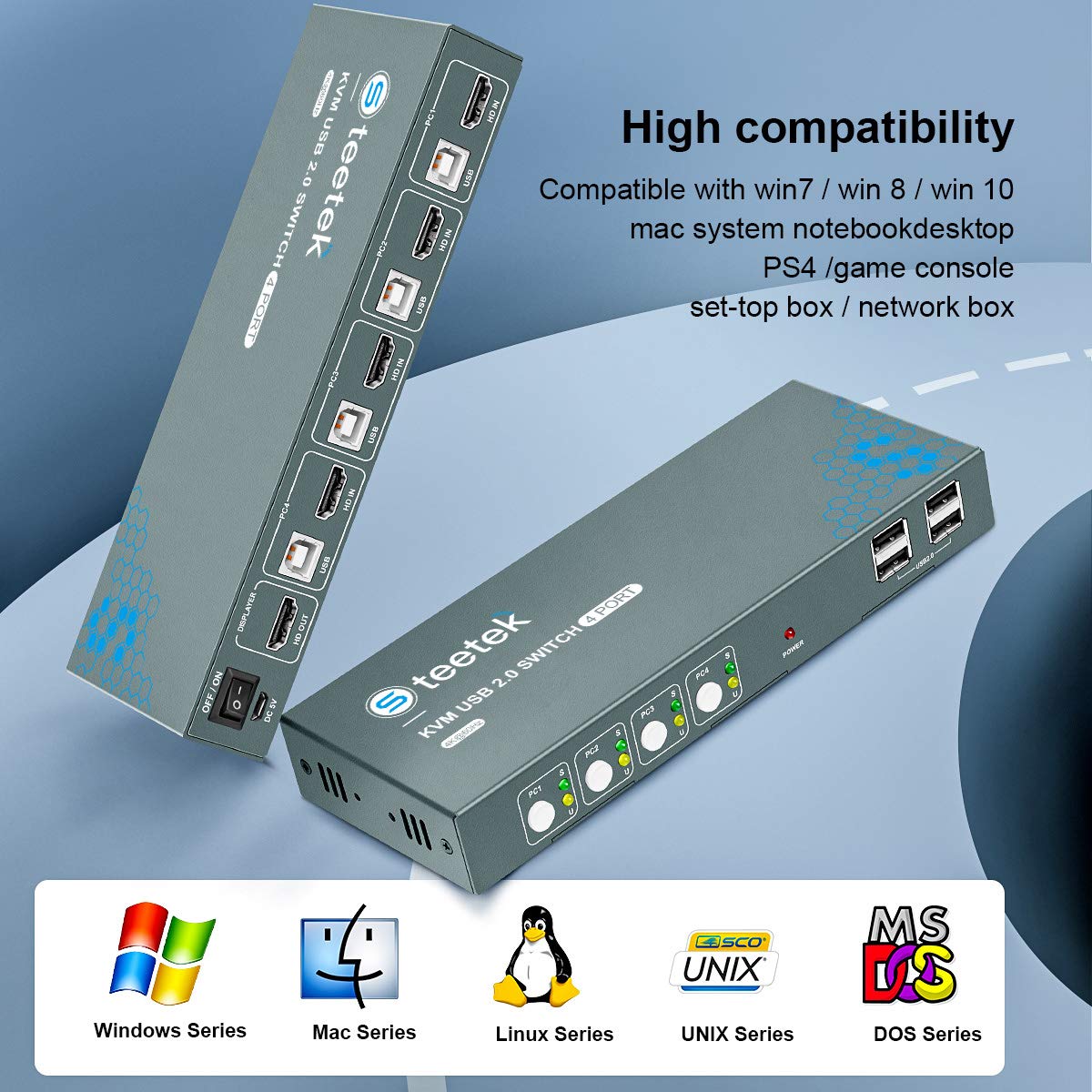 HDMI 4 Port 4K@60Hz USB KVM Switch with Cables G36571