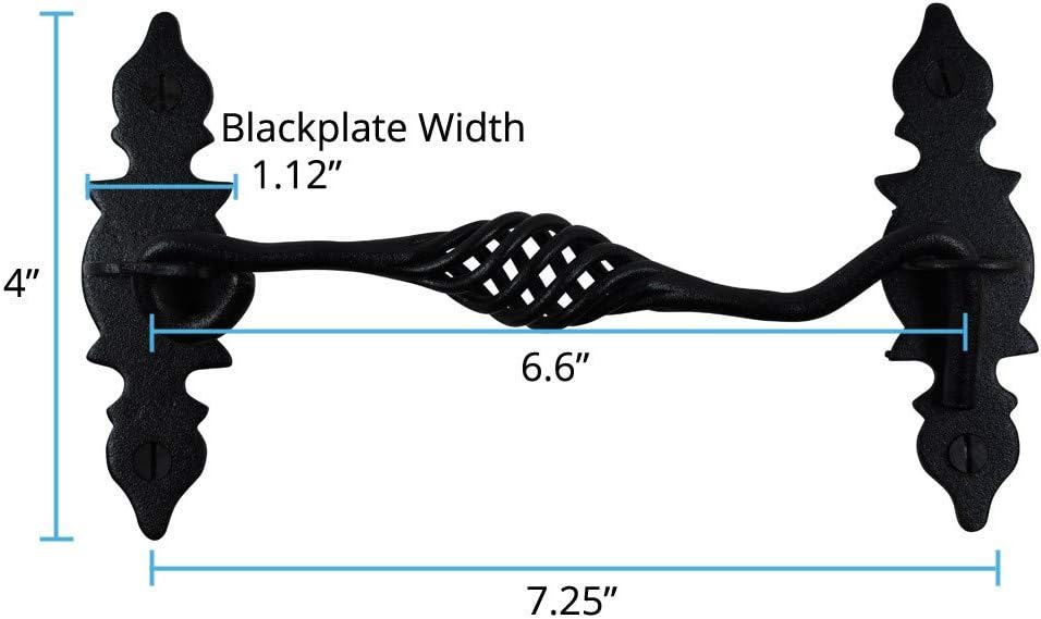 Black Wrought Iron Cabin Hook Eye Latches 6.5 Long Pack of 6 Y589