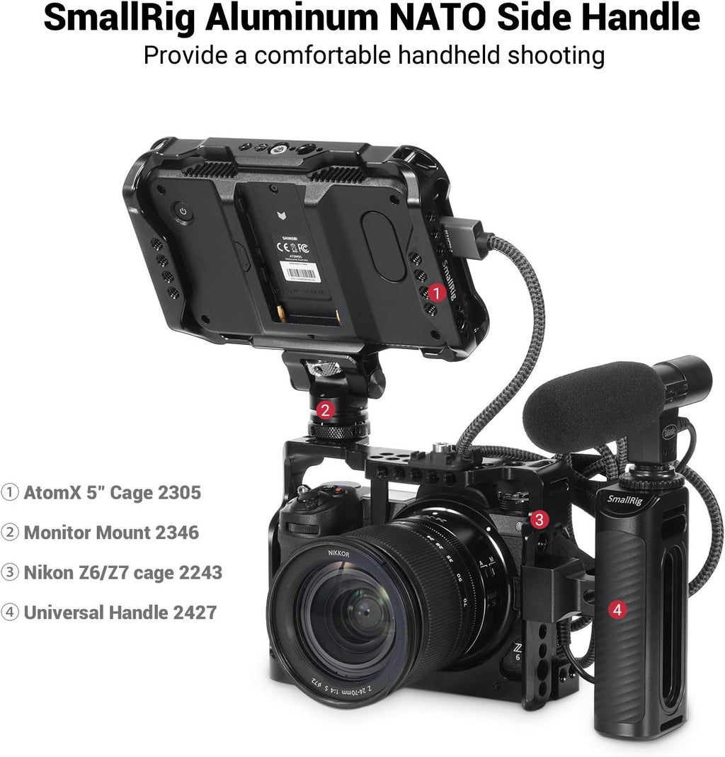 Aluminum NATO Side Handle Grip with Cold Shoe Mount R14728
