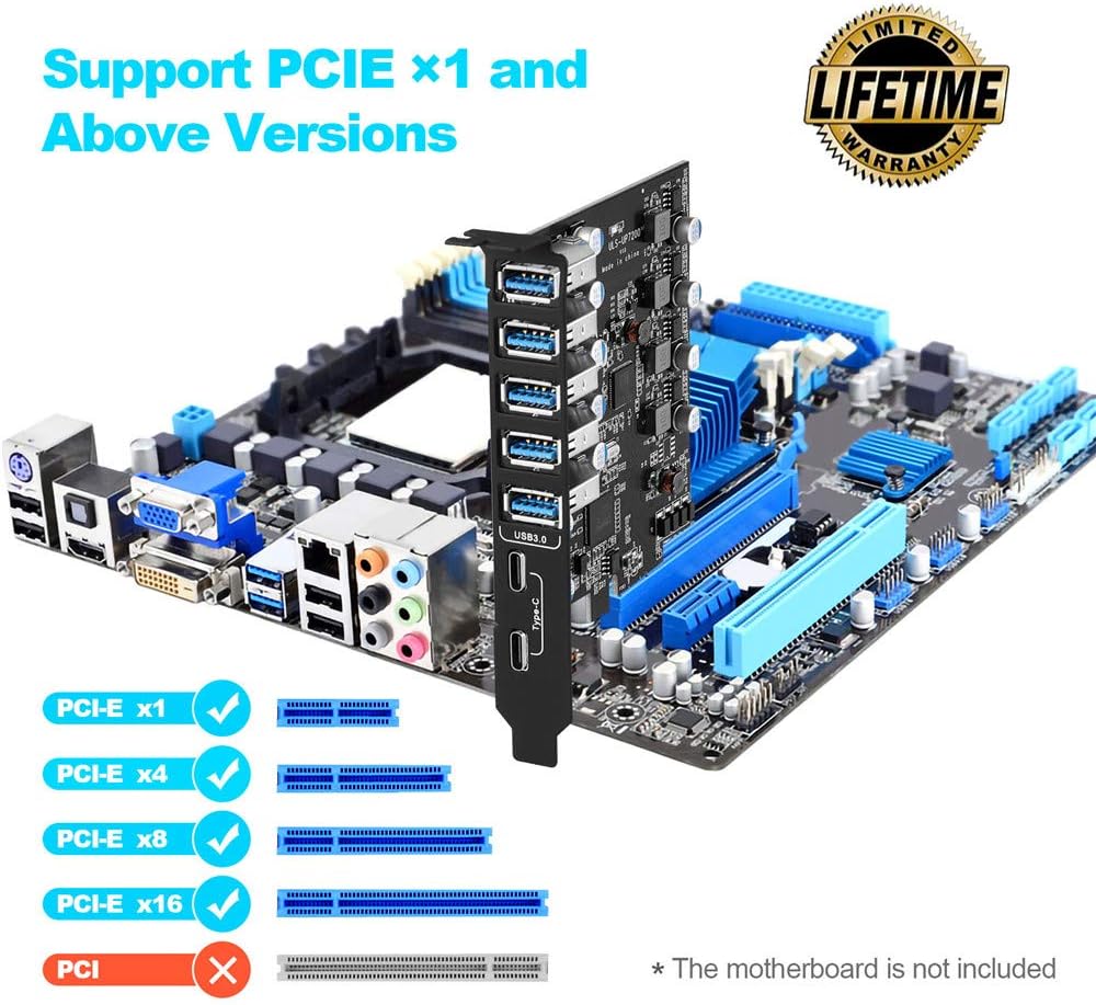 PCI-E to USB 3.0 7-Port Expansion Card J82773