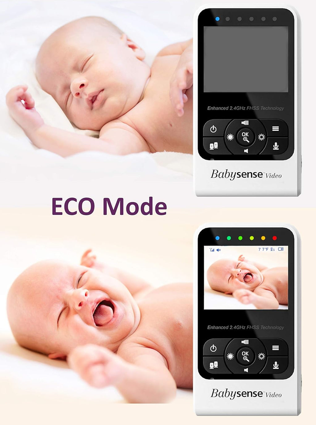 Video Baby Monitor with Camera and Audio, Two Cameras, Night Vision, Two Way Talk O2347