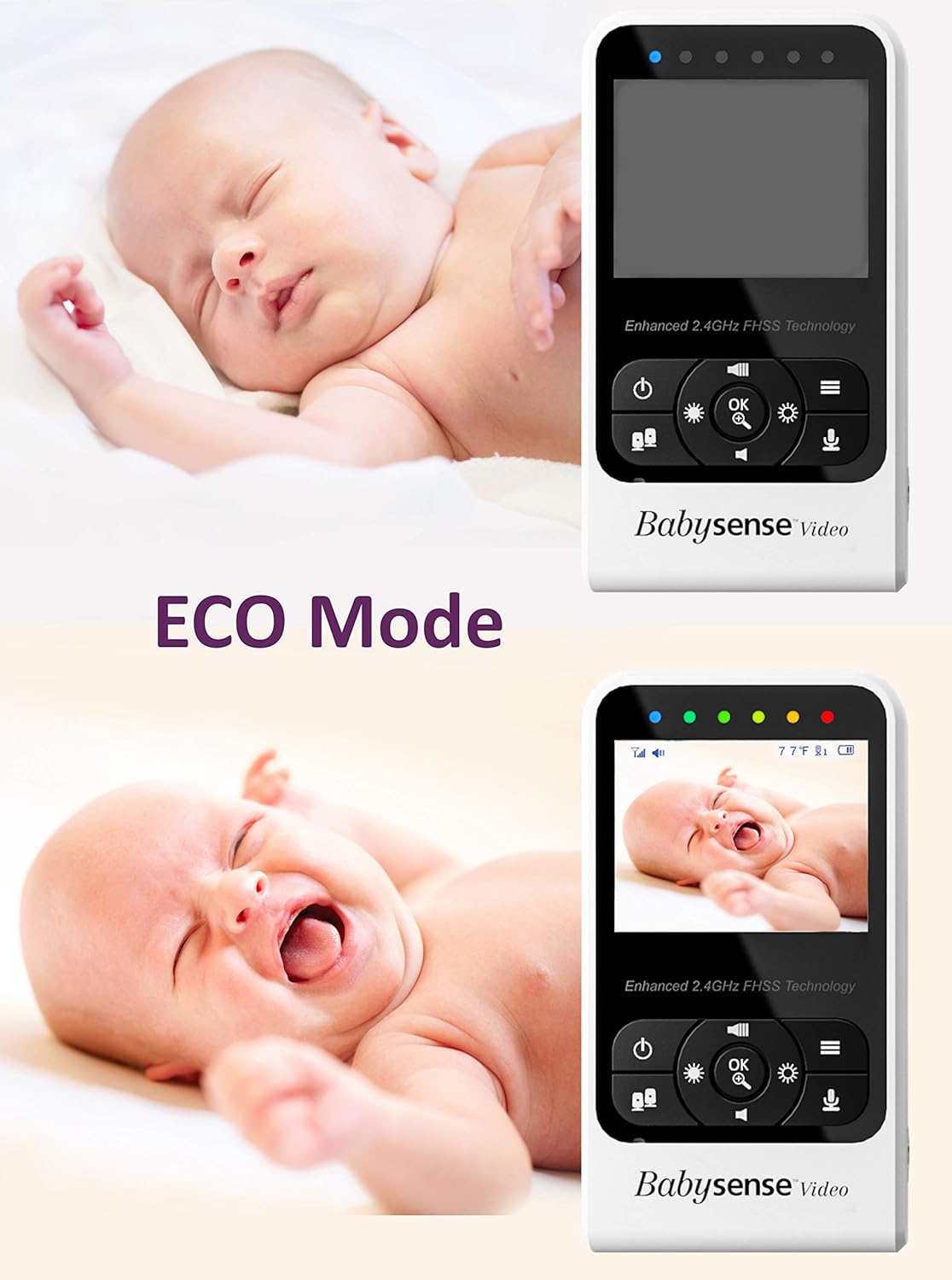 Video Baby Monitor with Camera and Audio, Two Cameras, Night Vision, Two Way Talk O2347
