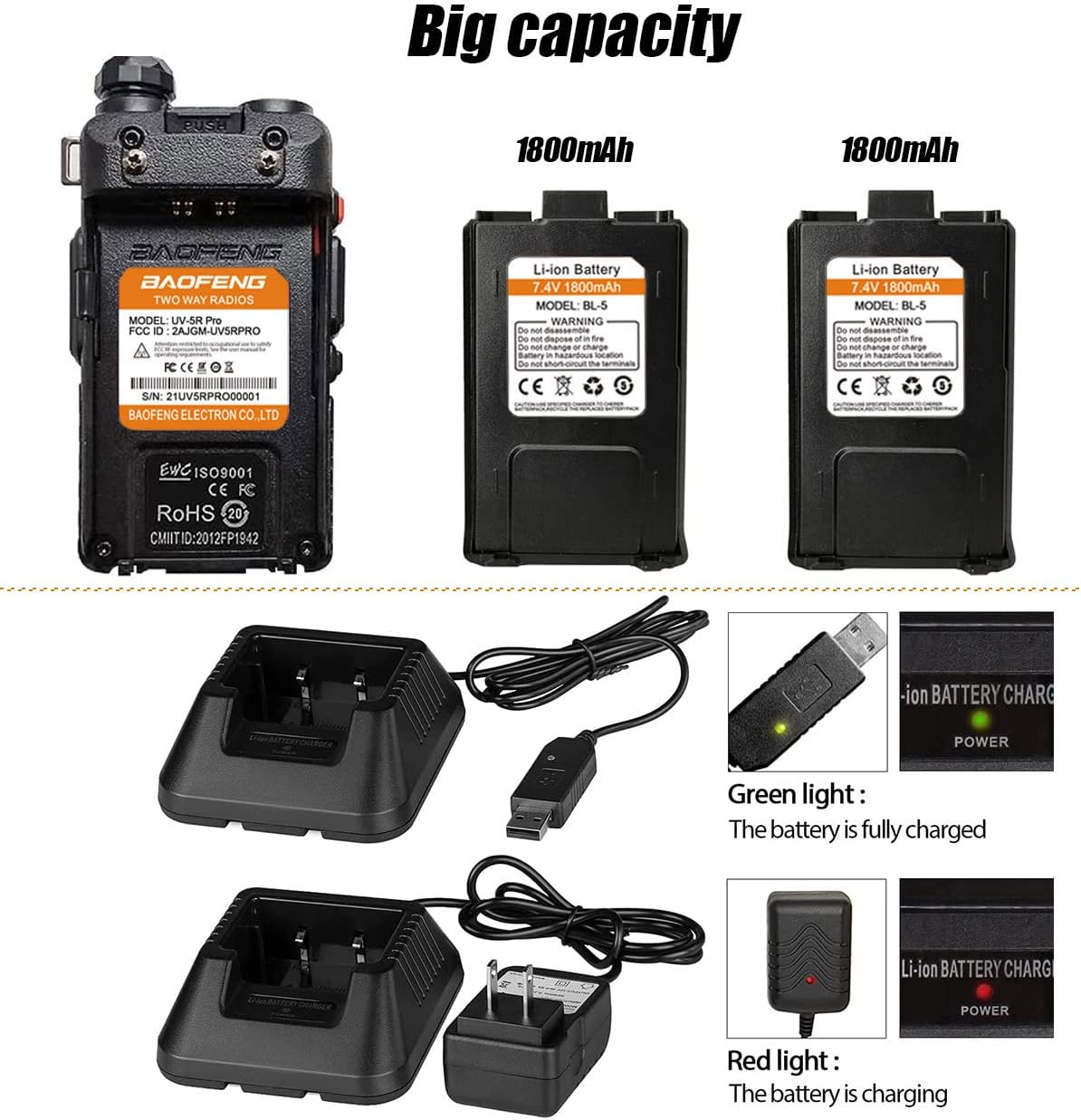 8W Ham Radio with Battery and Antenna F71053