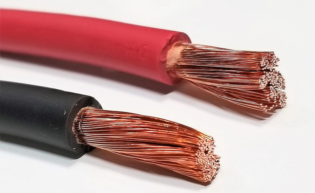 6 Gauge Pure Copper Flexible Cable Wire 20 ft Black 20 ft Red M24632