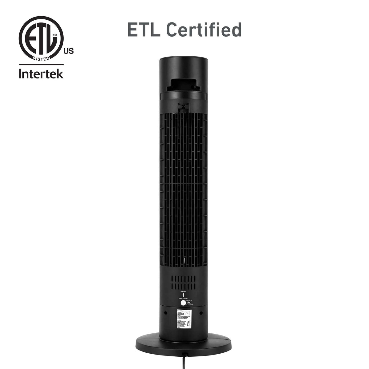 Black Oscillating Digital Tower Fan D1151