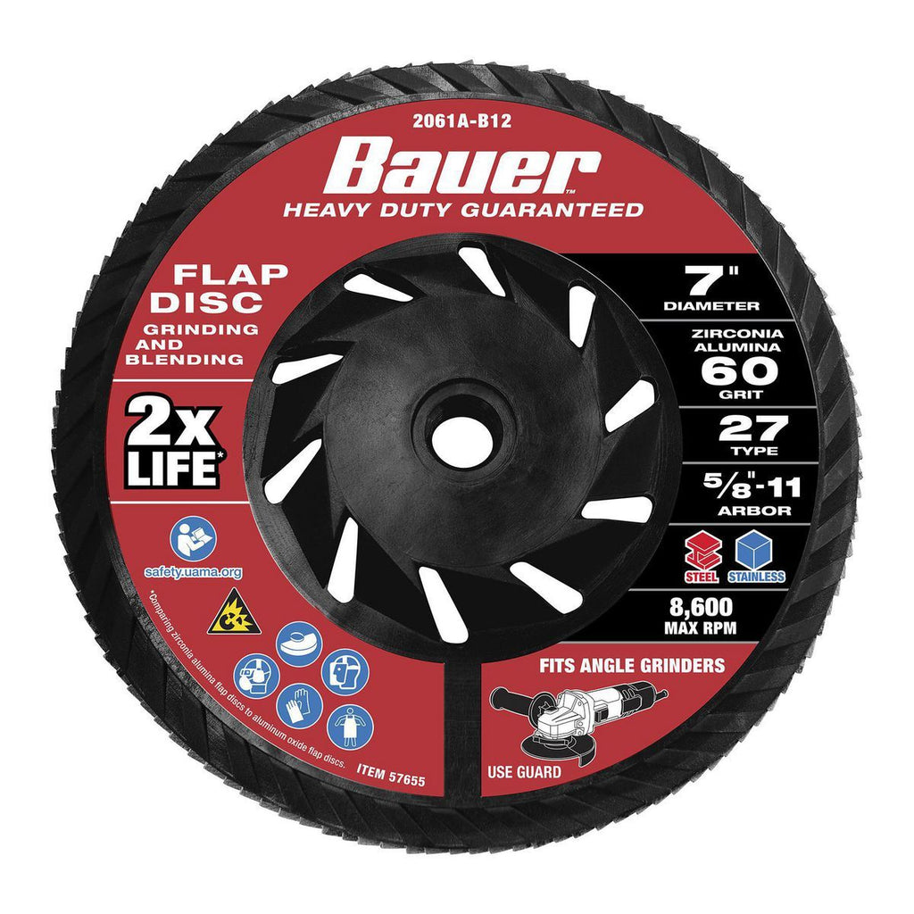 7 in. 60-Grit Type 27 Flap Disc with Zirconia Grain R370885