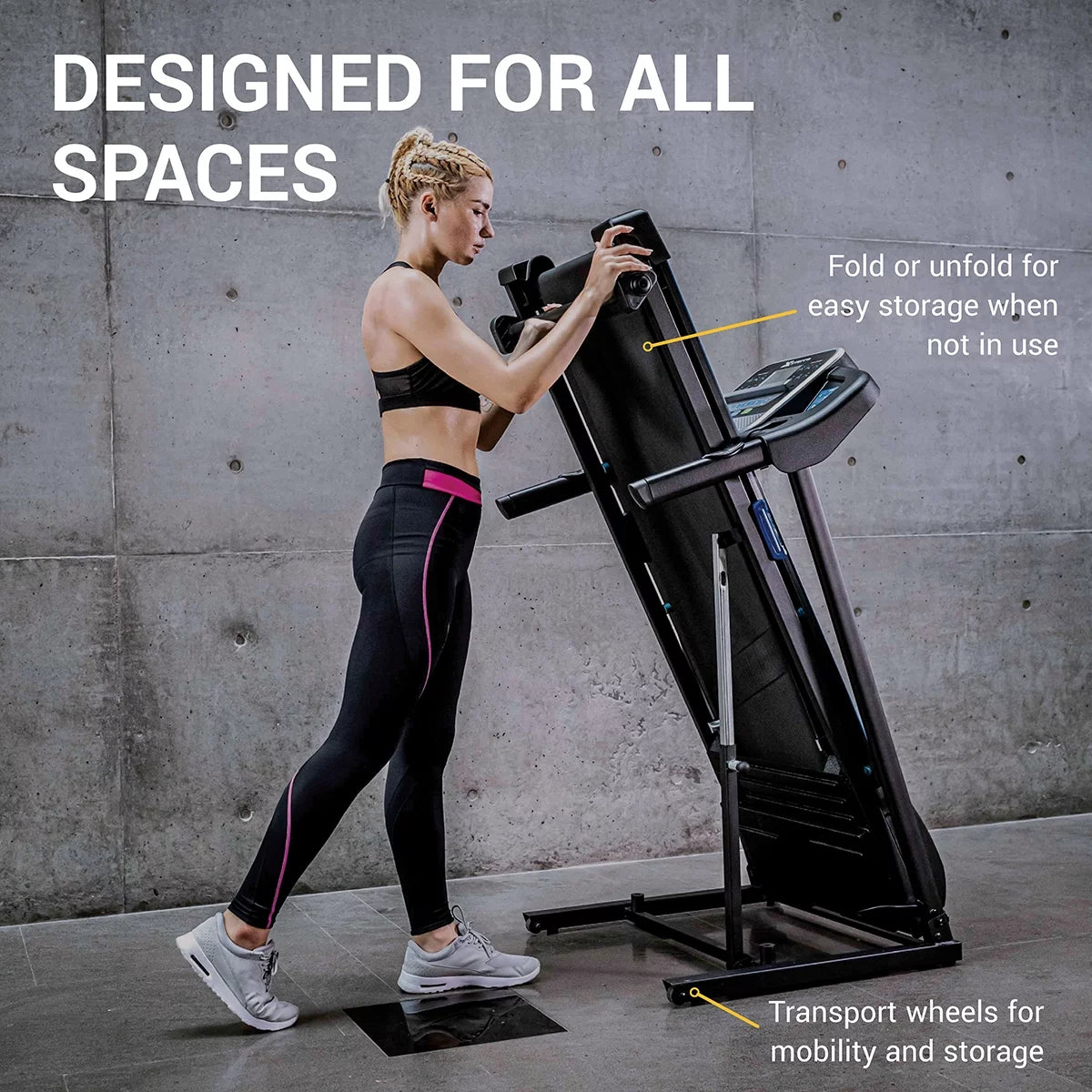 Folding Treadmill with Cushioned Deck and LCD Display U9407