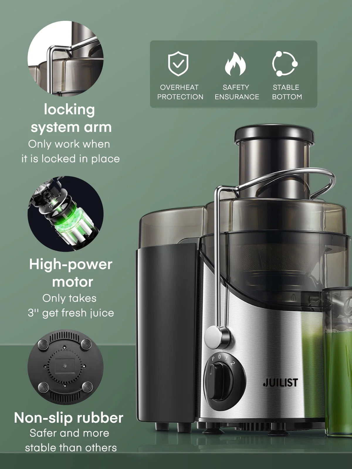 Black Juicer Machine with 3 Feed Chute S9337