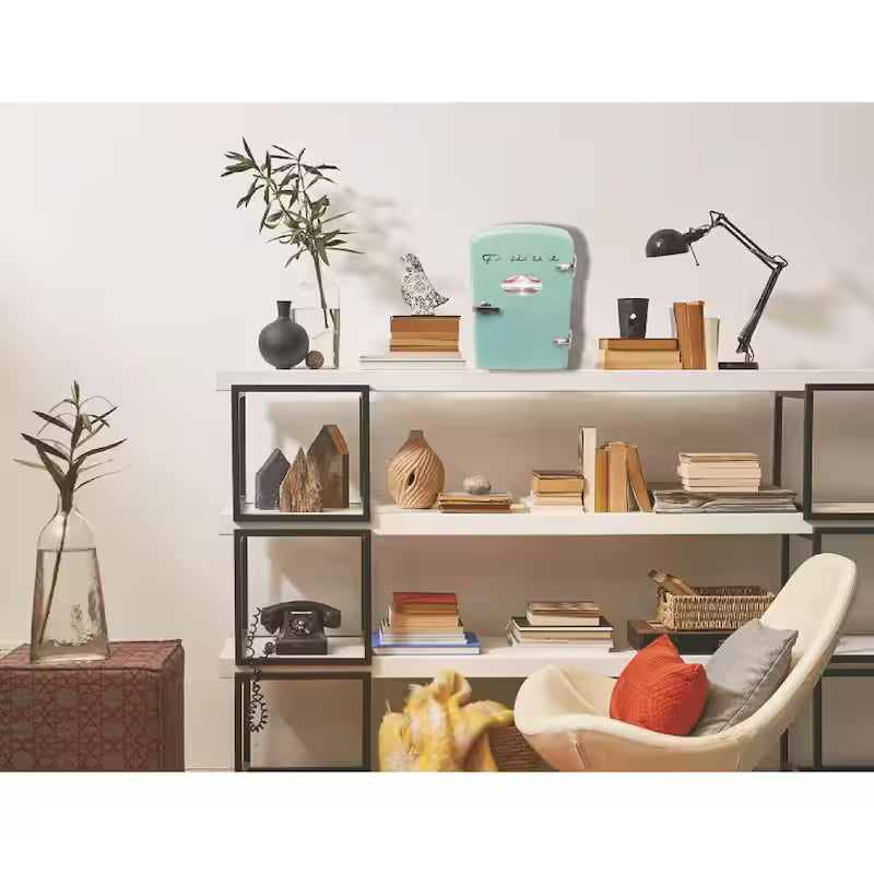 Pink 6-Can Retro Mini Fridge J6867