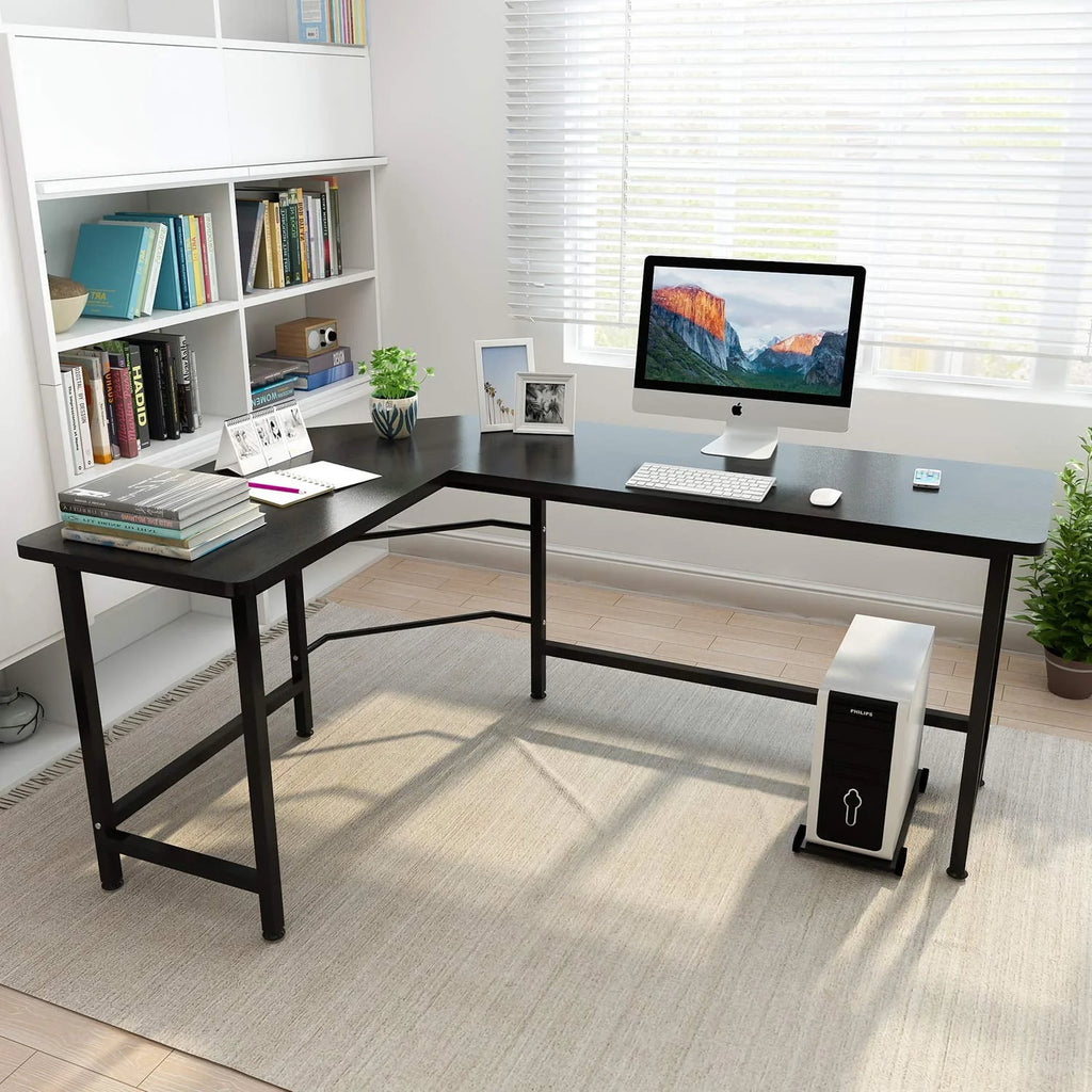 Black L-Shaped Computer Desk I48312