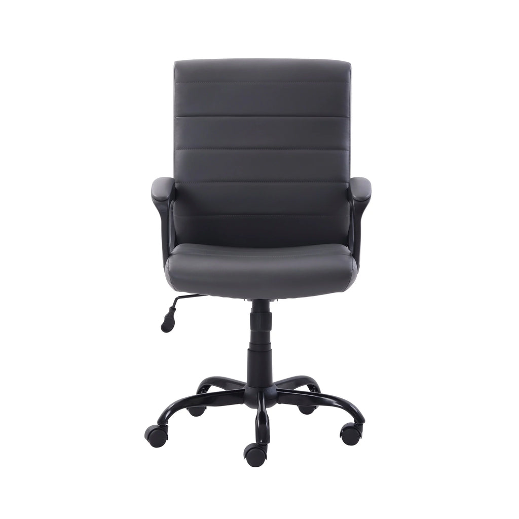 Gray Bonded Leather Mid-Back Office Chair A8431