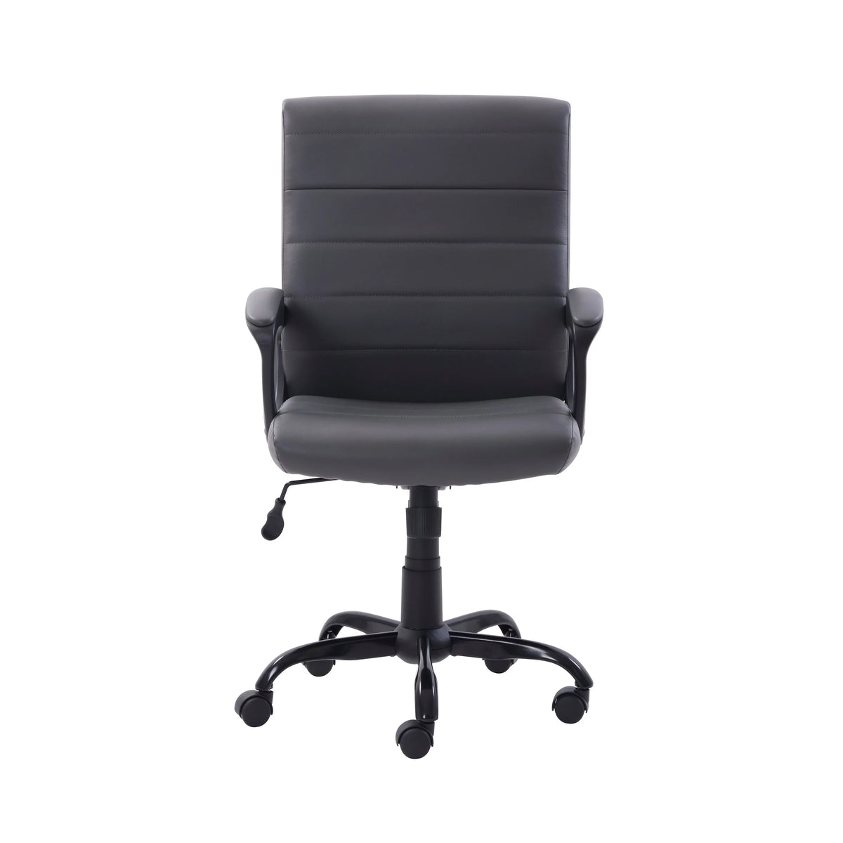 Gray Bonded Leather Mid-Back Office Chair A8431