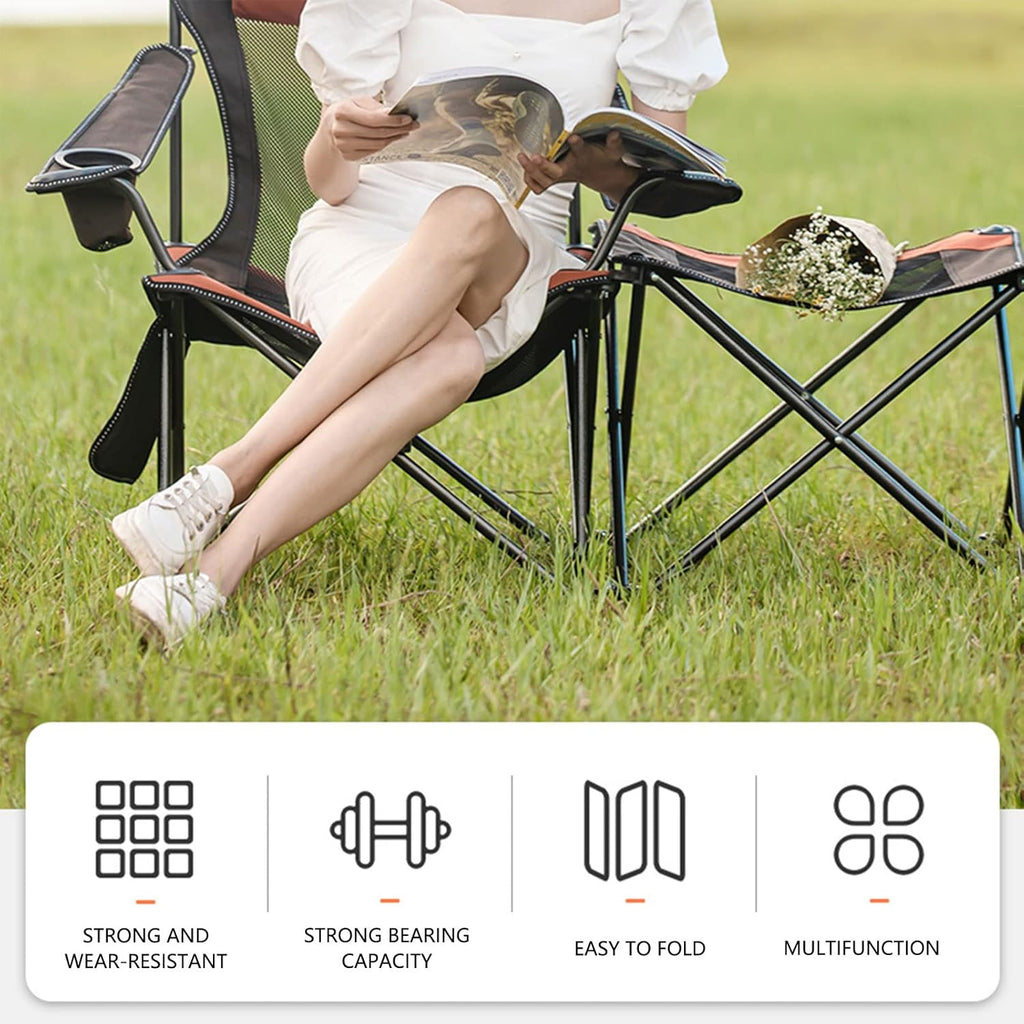 Folding Reclining Camping Chair with Footrest O6611