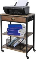 3 Tier Printer Stand with Storage Drawer and Wheel R437374
