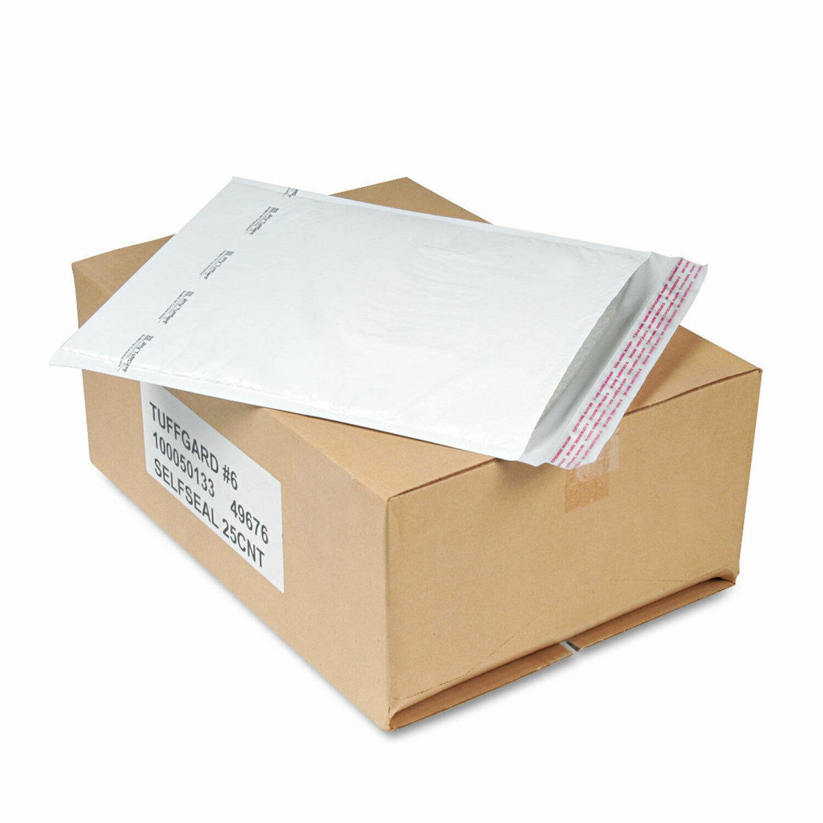 Self-Seal Cushioned Mailer #6 12 1/2 x 19 White 25/Carton U7848