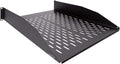 2U 19-Inch Vented Rack Mount Server Cabinet Shelf Black F4687