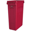 23 Gallon Red Plastic Rectangular Trash Can P92526
