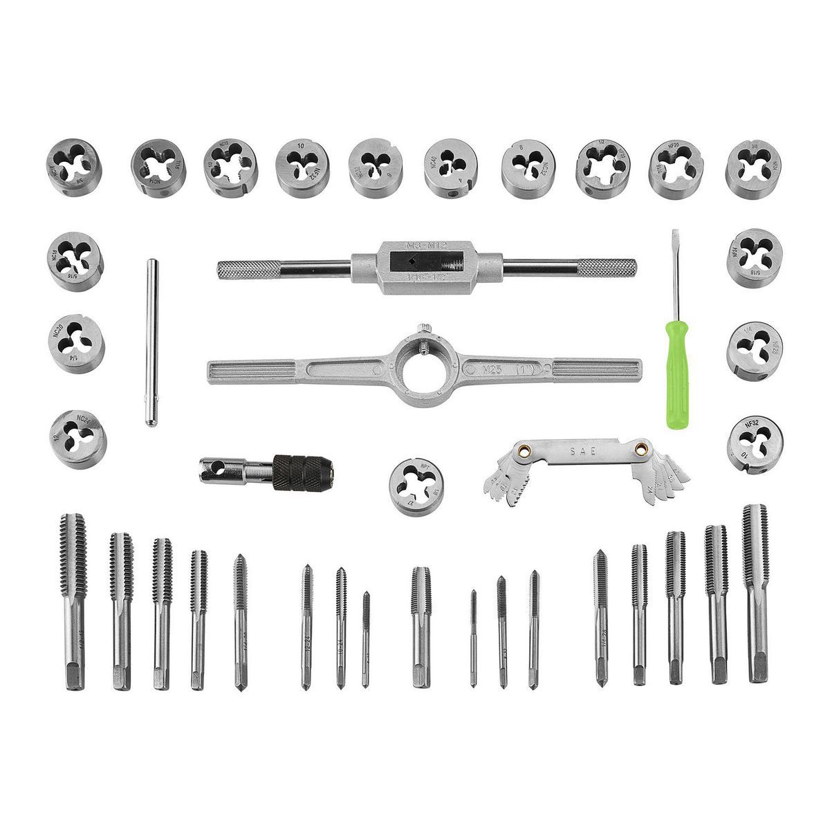 Carbon Steel SAE Tap and Die Set, 40 Piece Z48532
