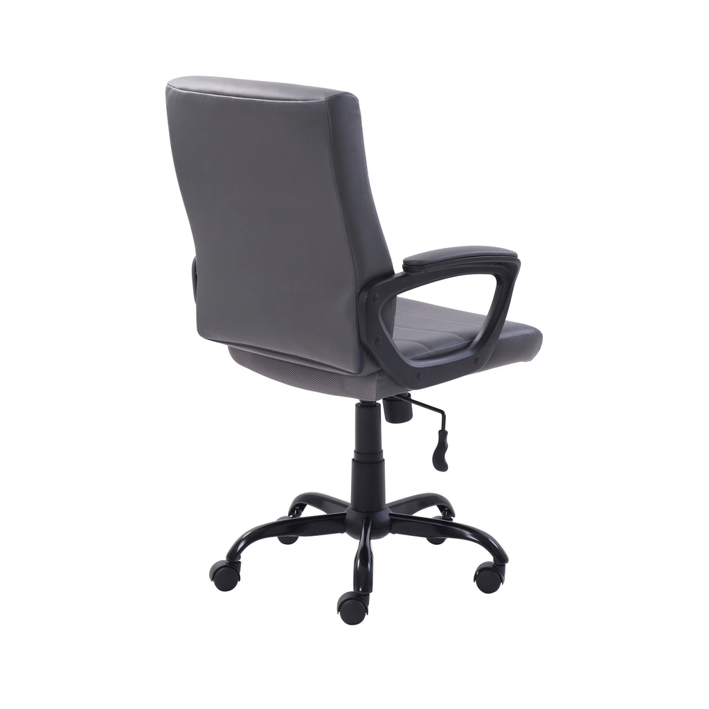 Gray Bonded Leather Mid-Back Office Chair A8431
