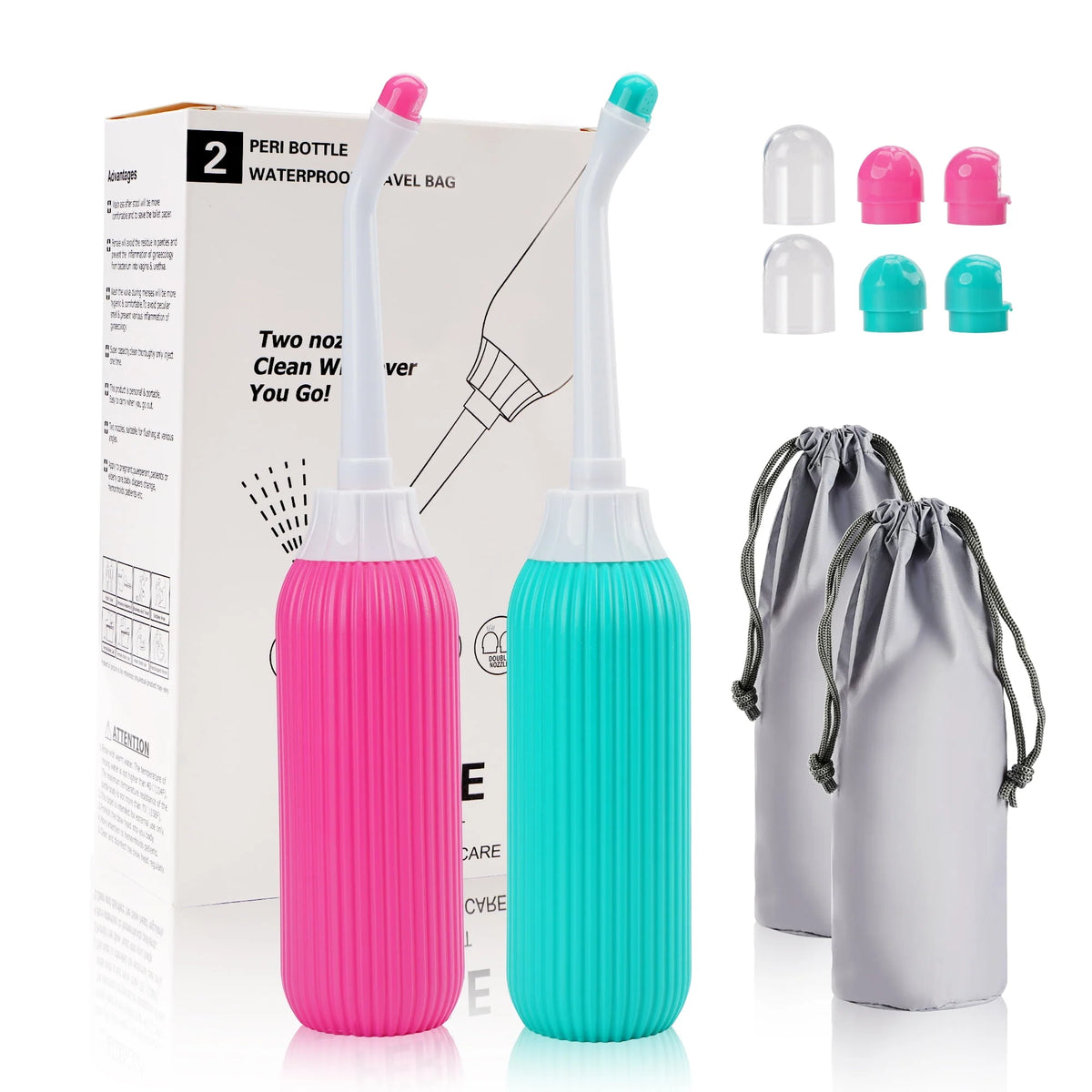 2 Pack Portable Travel Bidet Bottle with Travel Bag J52512