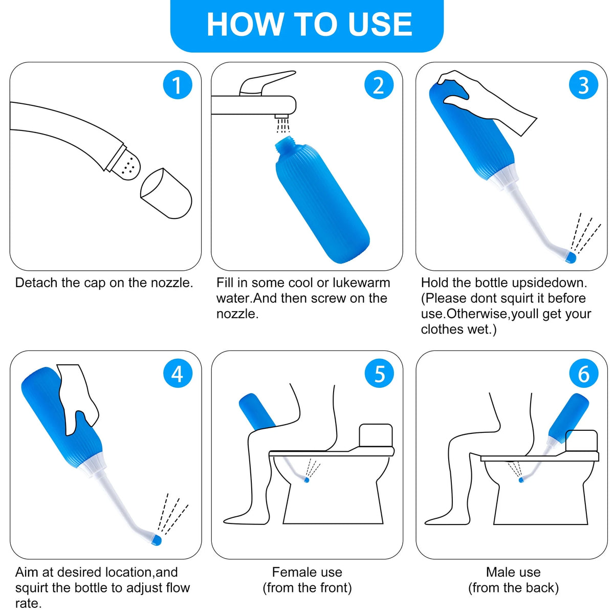 2 Pack Portable Travel Bidet Bottle with Travel Bag J52512