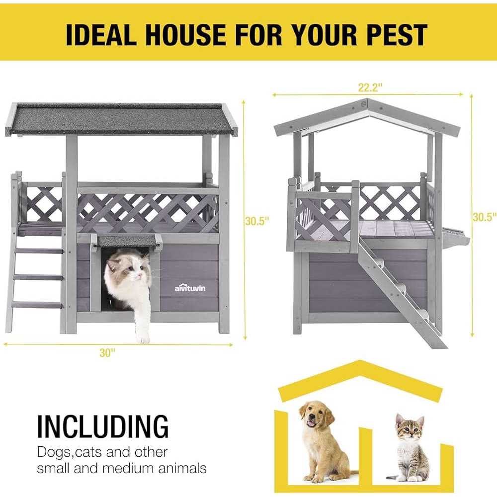 Outdoor Indoor Cat House with Escape Door G3490