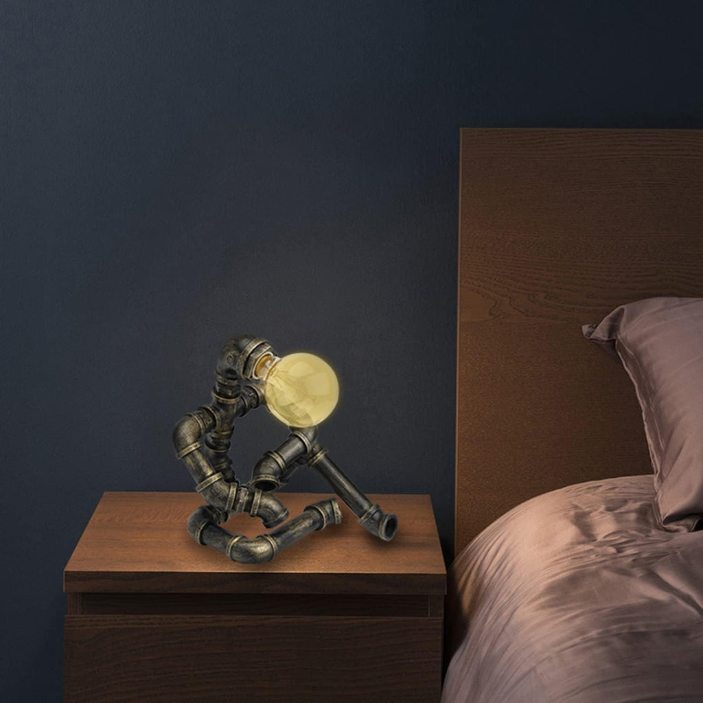 Bronze Iron Water Pipe Robot Lamp D925